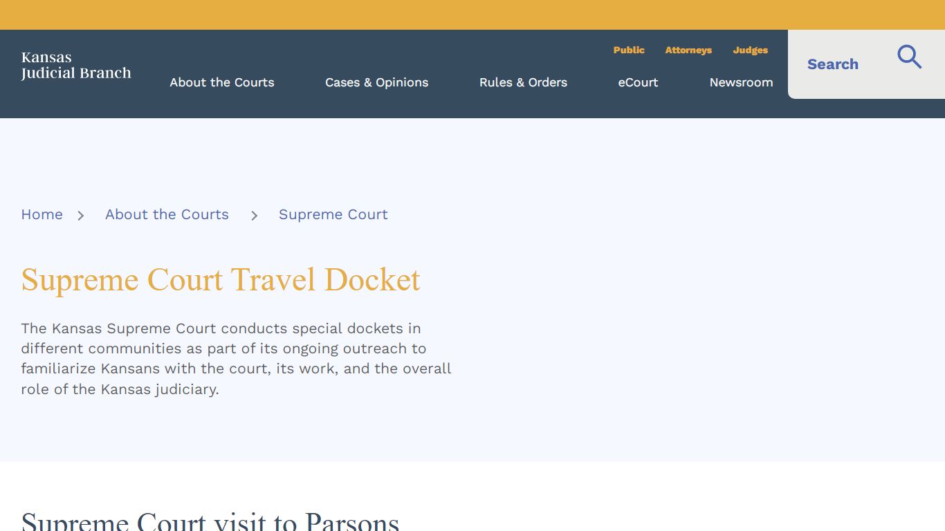 KS Courts - Supreme Court Travel Docket