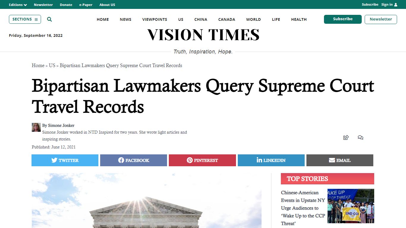 Bipartisan Lawmakers Query Supreme Court Travel Records