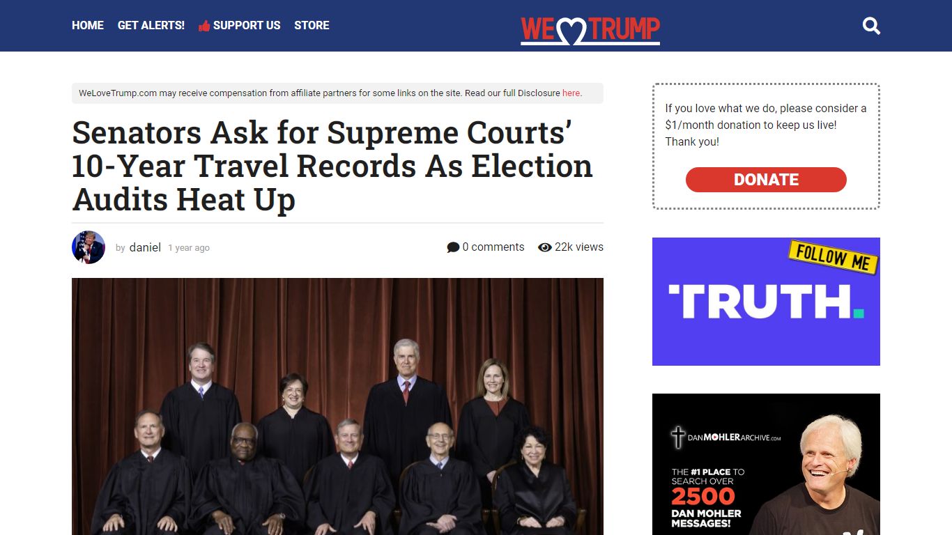 Senators Ask for Supreme Courts' 10-Year Travel Records As Election ...
